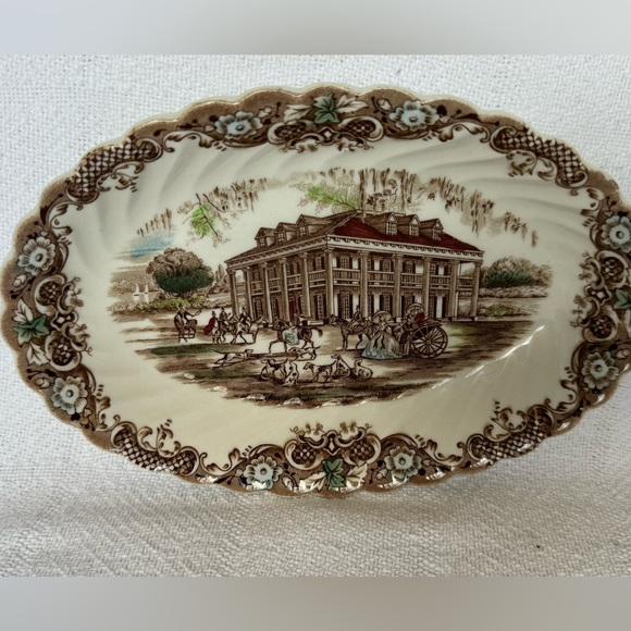 Heritage Hall Other - Vintage Heritage Hall Staffordshire Oval Dish Southern Plantation Brown 8”